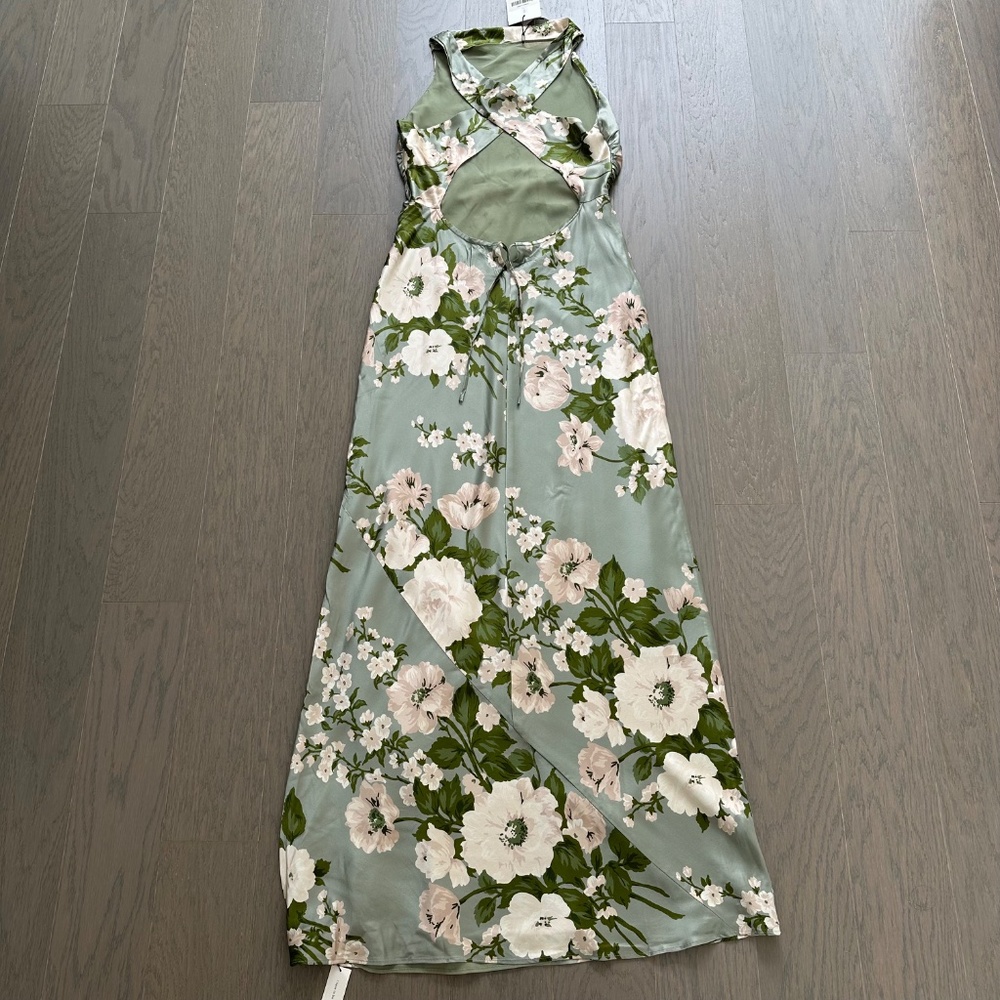 Reformation Sage Green Floral Maxi Dress - Picture 3 of 11